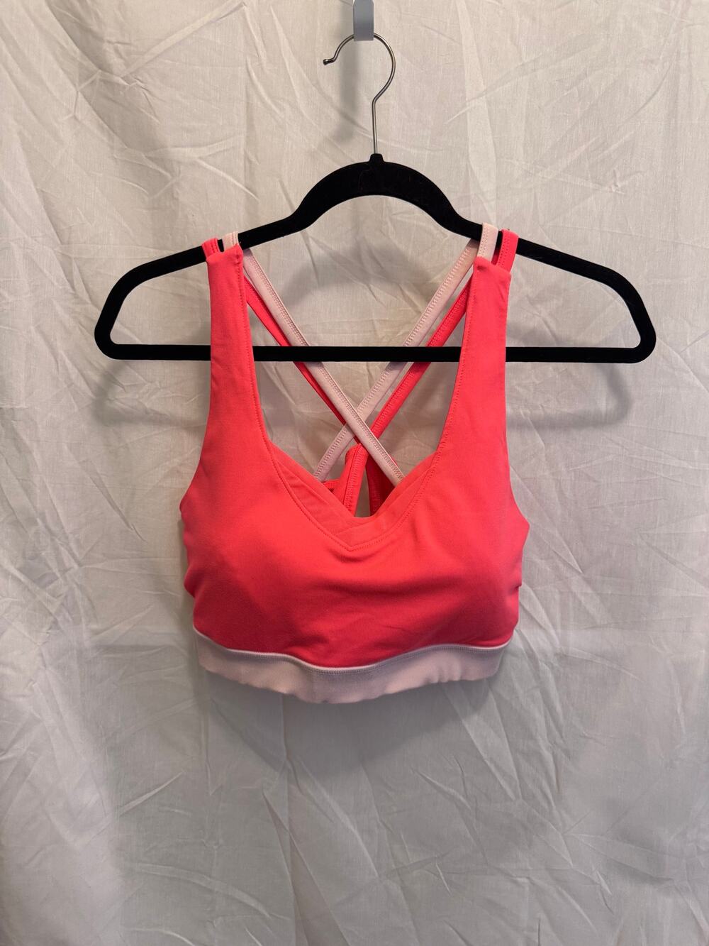 Gaiam Neon Pink Crossback Athletic Sports Bra Size M